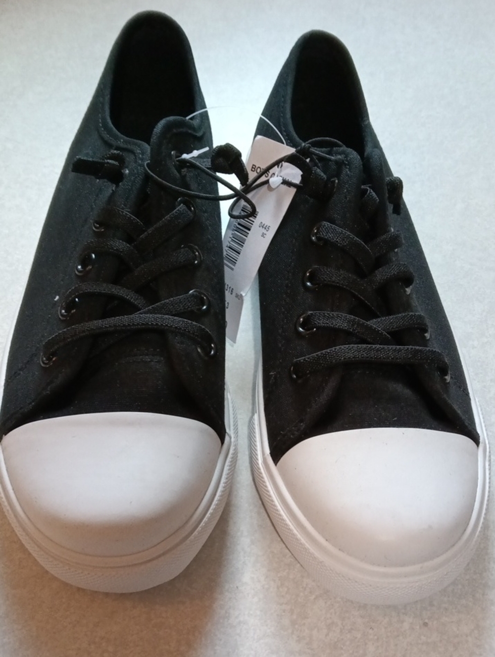 Soda Black Canvas Sneakers with White Toe Cap